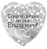 Oaktree 18inch Entwined Hearts Engagement Heart - Foil Balloons