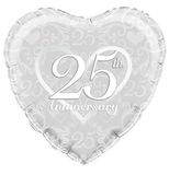 Oaktree 18inch Happy 25th Anniversary Filigree - Foil Balloons