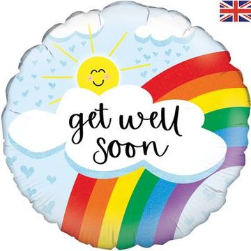 Oaktree 18inch Get Well Soon Rainbow Holographic - Foil Balloons