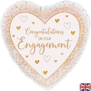 Oaktree 18inch Engagement Rose Gold Heart - Foil Balloons