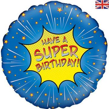 Oaktree 18inch Super Birthday Blue - Foil Balloons