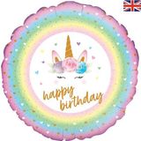 Oaktree 18inch Flowers Unicorn Birthday Holographic - Foil Balloons