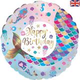 Oaktree 18inch Shimmering Mermaid Birthday Iridescent - Foil Balloons