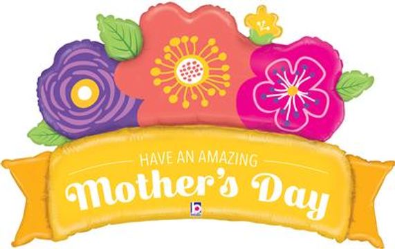 Betallic 45inch Shape Amazing Mothers Day Banner (K) Packaged - Seasonal