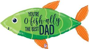 Betallic 45inch Shape OFishally Best Dad (D) Packaged - Foil Balloons