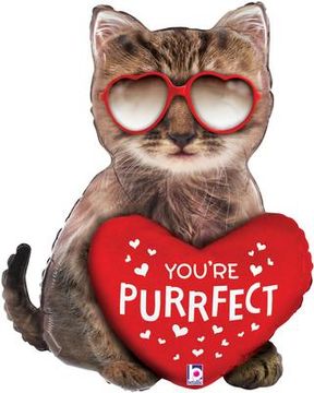 Betallic 26inch Shape Purrfect Cat (B) Packaged - Foil Balloons