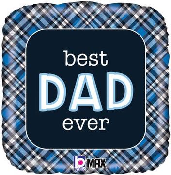 Betallic 18inch Best Dad Ever Plaid - Foil Balloons