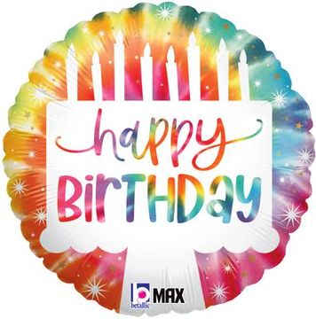 Betallic 18inch Tie-Dye Cake Birthday - Foil Balloons