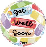 Betallic 18inch Cheerful Get Well Bandaids - Foil Balloons