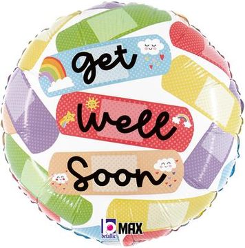 Betallic 18inch Cheerful Get Well Bandaids - Foil Balloons