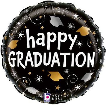 Betallic 18inch Graduation Swirls - Foil Balloons