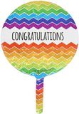 9inch Chevron Congratulations Holographic (Flat) - Foil Balloons