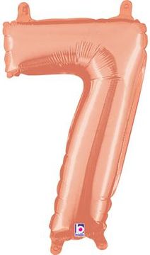 Megaloon Junior 14inch Valved Air-Filled Number 7 Rose Gold - Foil Balloons