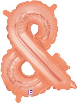 Megaloon Junior 14inch Valved Air-Filled Ampersand Rose Gold - Foil Balloons