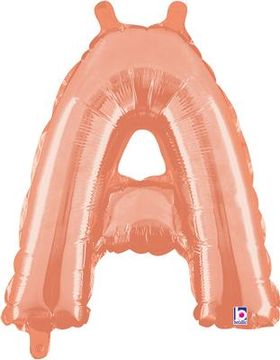 Megaloon Junior 14inch Valved Air-Filled Letter A Rose Gold - Foil Balloons