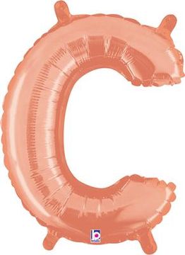 Megaloon Junior 14inch Valved Air-Filled Letter C Rose Gold - Foil Balloons