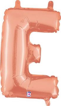 Megaloon Junior 14inch Valved Air-Filled Letter E Rose Gold - Foil Balloons