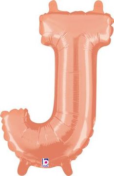 Megaloon Junior 14inch Valved Air-Filled Letter J Rose Gold - Foil Balloons