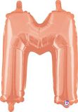 Megaloon Junior 14inch Valved Air-Filled Letter M Rose Gold - Foil Balloons