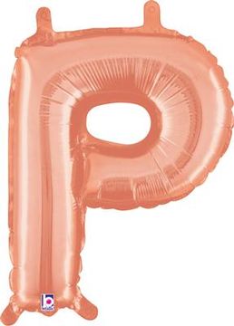Megaloon Junior 14inch Valved Air-Filled Letter P Rose Gold - Foil Balloons