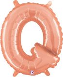 Megaloon Junior 14inch Valved Air-Filled Letter Q Rose Gold - Foil Balloons