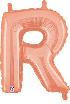 Megaloon Junior 14inch Valved Air-Filled Letter R Rose Gold - Foil Balloons