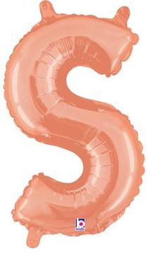 Megaloon Junior 14inch Valved Air-Filled Letter S Rose Gold - Foil Balloons