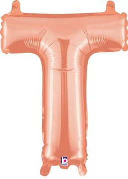 Megaloon Junior 14inch Valved Air-Filled Letter T Rose Gold - Foil Balloons