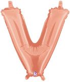 Megaloon Junior 14inch Valved Air-Filled Letter V Rose Gold - Foil Balloons