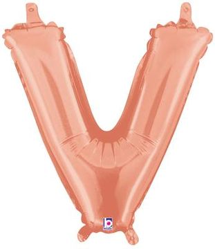 Megaloon Junior 14inch Valved Air-Filled Letter V Rose Gold - Foil Balloons