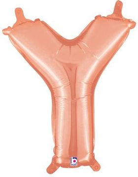 Megaloon Junior 14inch Valved Air-Filled Letter Y Rose Gold - Foil Balloons