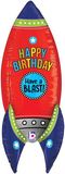 Betallic 36inch Dimensionals Blasting Birthday Rocket (D4) Packaged - Foil Balloons