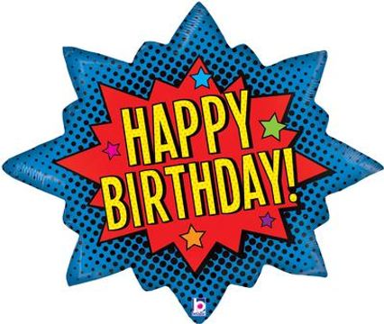 Superhero Birthday Burst 32inch (C) - Foil Balloons