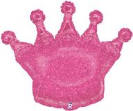 Betallic 36inch Shape Glittering Crown - Pink Holographic (C) Pkg - Foil Balloons