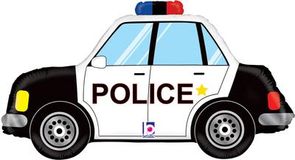 Betallic 34inch Shape Police Car (D) Pkg - Foil Balloons