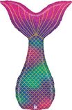 Betallic 46inch Shape Glitter Mermaid Tail Holographic (K) Pkg - Foil Balloons