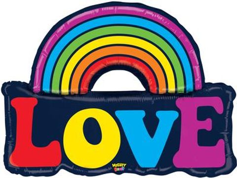 Betallic 37inch Shape Mighty Love Rainbow (MBEP) Pkg - Foil Balloons