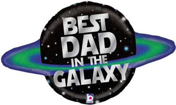 Betallic 31inch Shape Galactic Dad Holographic (C) Pkg - Foil Balloons