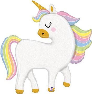 Betallic 48inch Shape Glitter Pastel Unicorn (F) Pkg - Foil Balloons