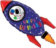 Betallic 40inch Shape Birthday Rocket (D) Pkg - Foil Balloons