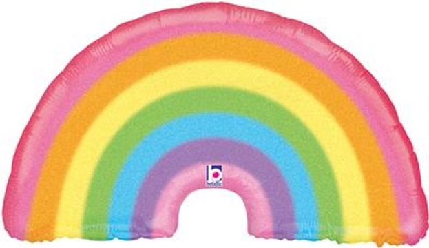 Betallic 36inch Shape Glitter Pastel Rainbow Holographic (B) Pkg - Foil Balloons