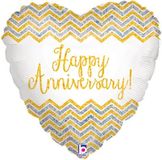 Chevron Anniversary Holographic - Foil Balloons