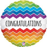 Chevron Congratulations Holographic - Foil Balloons