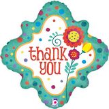 Thank You Dots and Flowers Holographic - Foil Balloons