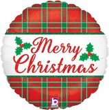 Betallic 18inch Christmas Plaid Holographic - Seasonal