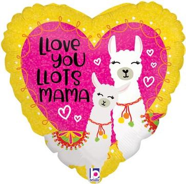 Betallic 18inch Llove You Mama Llama Holographic - Foil Balloons