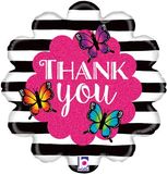 Betallic 18inch Radiant Butterfly Thank You Holographic - Foil Balloons