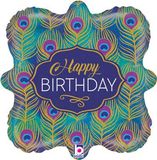 Betallic 18inch Glitter Peacock Birthday Holographic - Foil Balloons