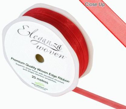 Woven Edge Ribbon 10mm x 20m Red No.16 - Ribbons