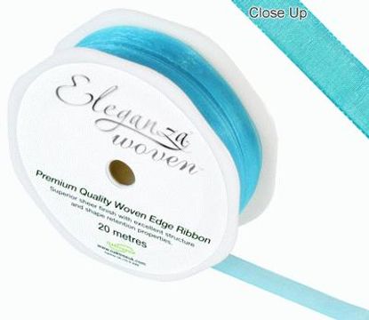 Woven Edge Ribbon 10mm x 20m Turquoise No.55 - Ribbons